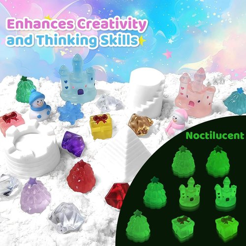Aocii Kids Sensory Bin Sand Kit - Winter Fairy Tale Theme Play Set for Toddlers | Perfect Christmas Gift for Ages 3-9