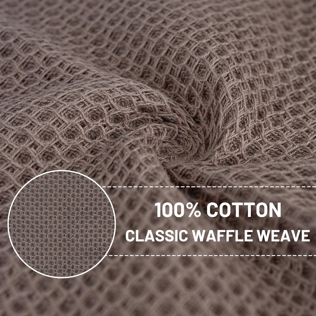 Skiennix 100% Cotton Kitchen Dish Cloths - Ultra Soft Absorbent Waffle Weave Towels | 6 Pack, 12x12 Inches