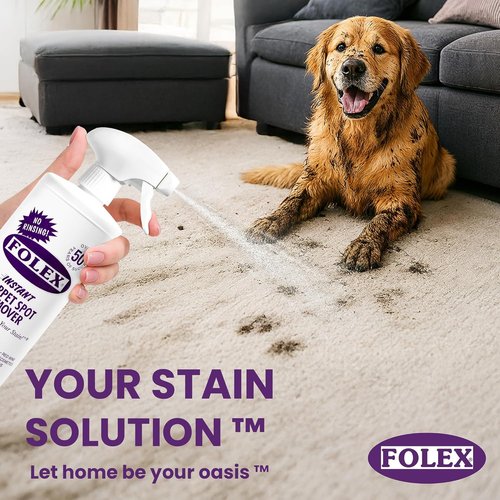 FOLEX Instant Carpet Spot Remover - Powerful Stain Eliminator for Carpets & Upholstery - 128 oz with Reusable Cleaning Cloth