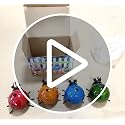 Metal Ladybug Wall Art Set of 4, Outdoor Garden Sculptures for Patio Decor