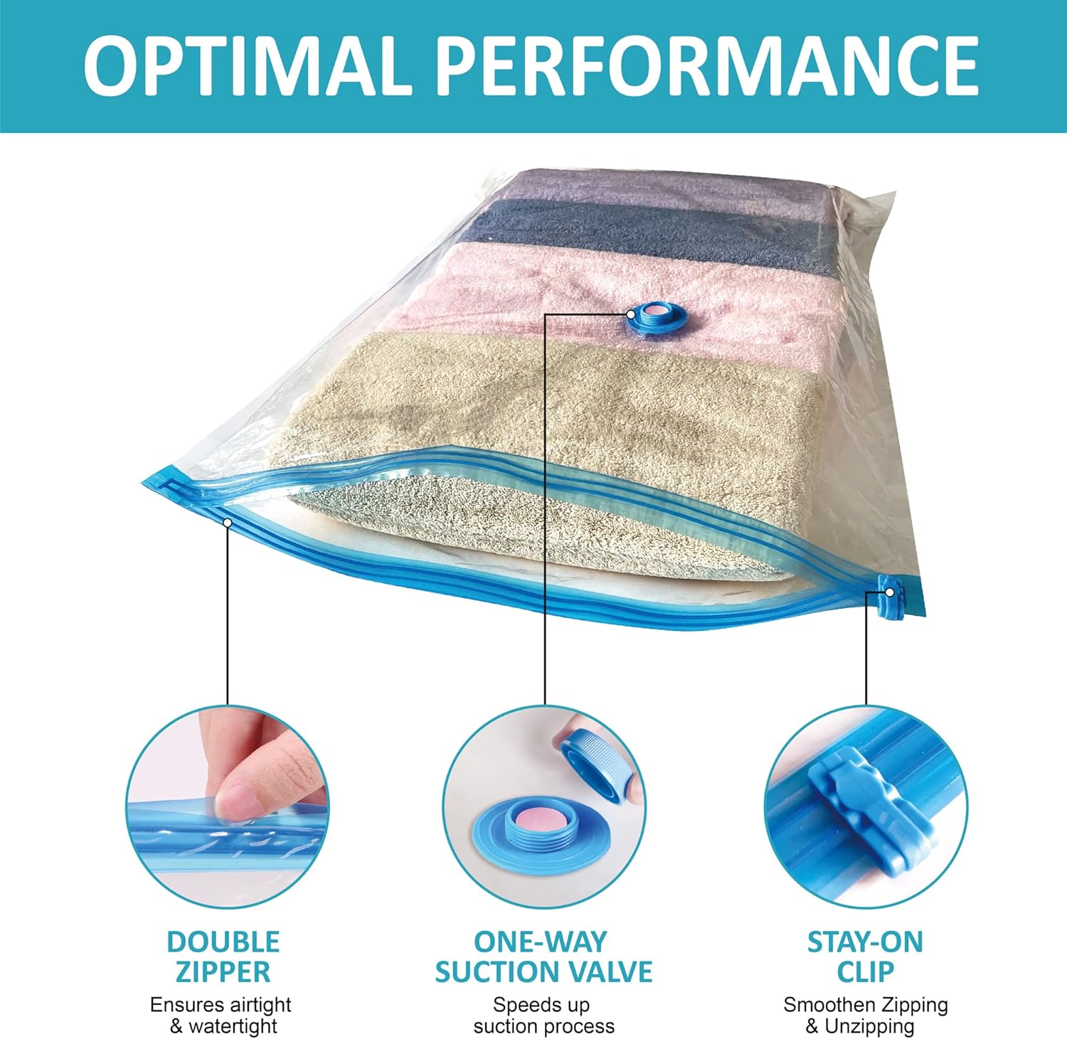 Roomimaster Vacuum Storage Bags - Jumbo Space Saver for Clothing, Bedding & Travel | 10 Pack