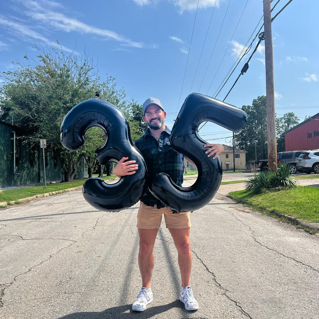 Number 21 Foil Balloon - 40 Inch Giant Black Balloon for 21st Birthday Party Decorations