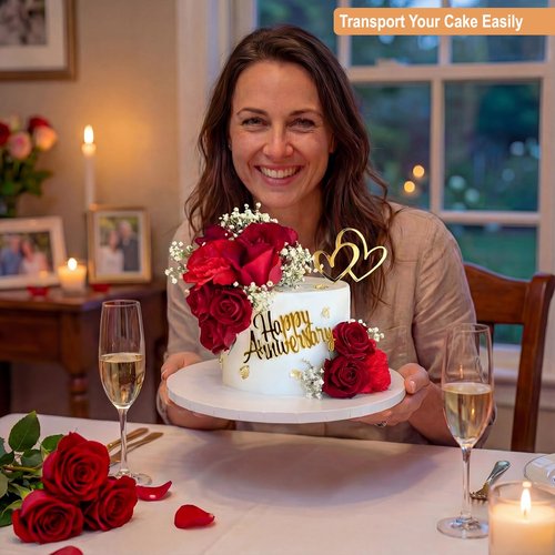 BOARDS+ Cake Drums 8, 10 & 12 Inch in White, Silver, Gold & Black Color (12 Pack) | 1/2" Thick CakeBoard Circle Rounds + Free Prop Up Tools | Fully Greaseproof, Sturdy for Heavy/Tiered Cakes