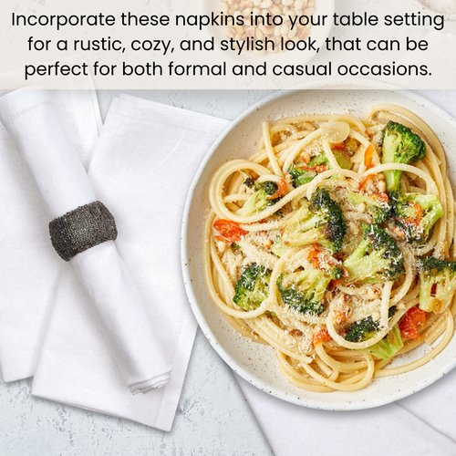 Cotton Clinic Cloth Dinner Napkins – Perfect Everyday Use Table Napkins – Soft Durable Washable – Ideal for Party Wedding Christmas Easter – Set of 12-17x17 inches White Napkins