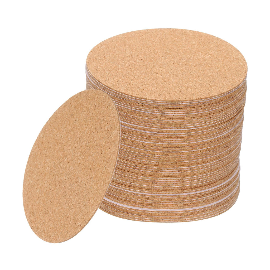 uxcell 60pcs Cork Coasters for Drink, 3 Inch Round Drink Coaster Absorbent Coffee Coaster for Wine Glasses Cups Mugs Home Tabletop Decoration