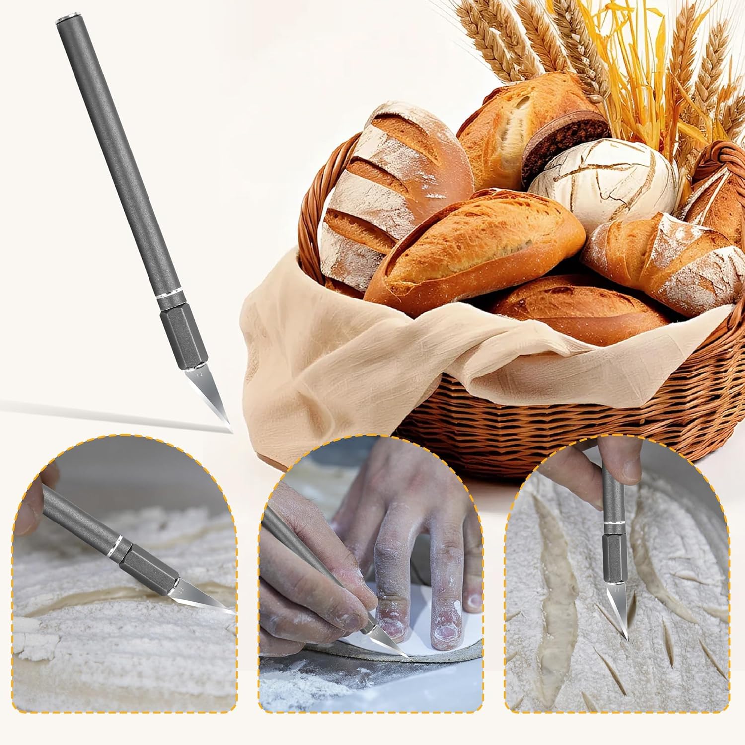 Skiennix Upgraded Bread Lame - Professional Sourdough Scoring Tool with 10 Blades & Ergonomic Handle