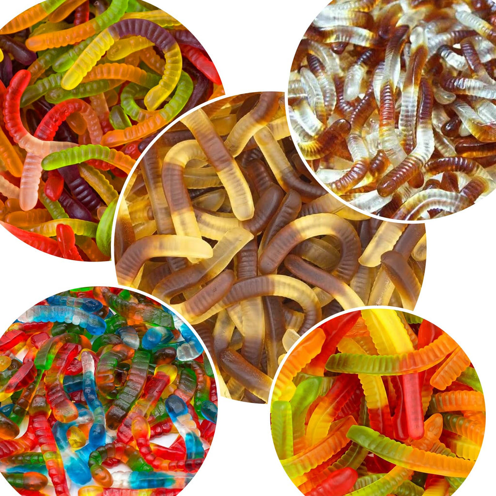 Palksky 4PCS gummy worm molds silicone for gummies candy, large fruit snack molds for kids