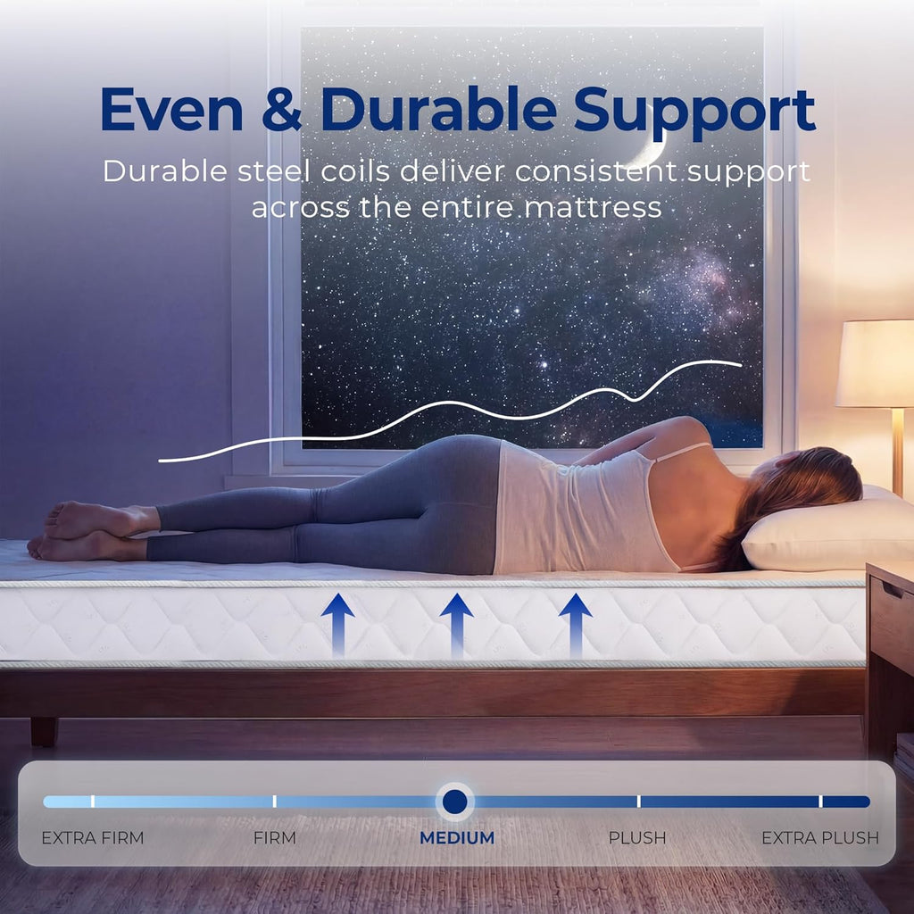 Neo Sleep Queen Size Mattress - 8 Inch Hybrid Comfort with Cooling Gel Memory Foam & Spring Support