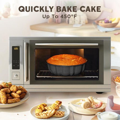 KITESSENSU 9-Inch Non-Stick Cake Pans Set - 2 Premium Fluted Baking Molds in Gray, Heavy Duty Carbon Steel