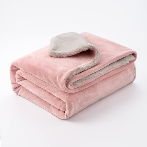 Mellowdy Faux Rabbit Fur Throw Blanket (Lotus Pink, 60x80) - Plush, Luxury, Silky, Fluffy Throw for Couch, Sofa, Bed, Loveseat, Home Decor