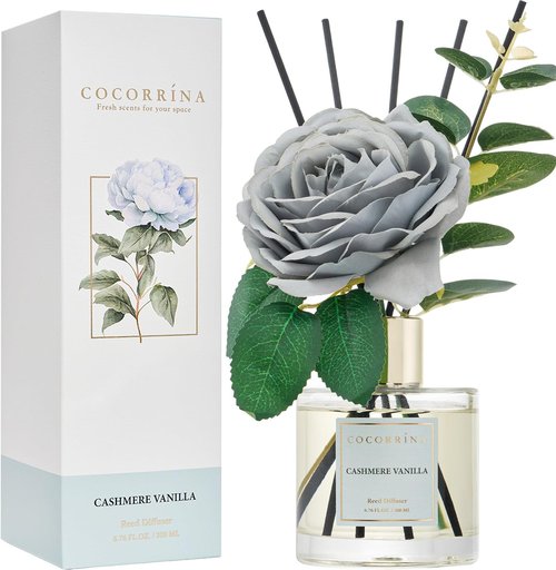Cocorina Reed Diffuser Set - Cashmere Vanilla Scented Home Fragrance | 6.7 Ounce, Perfect for Large Rooms