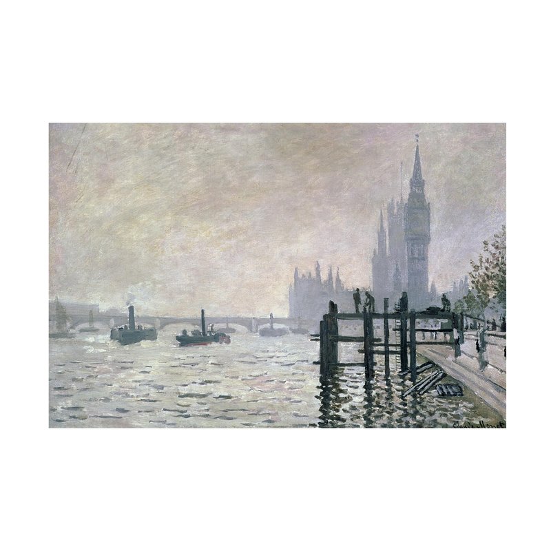Trademark Fine Art The Thames Below Westminster by Claude Monet Canvas Wall Artwork, 22 by 32-Inch