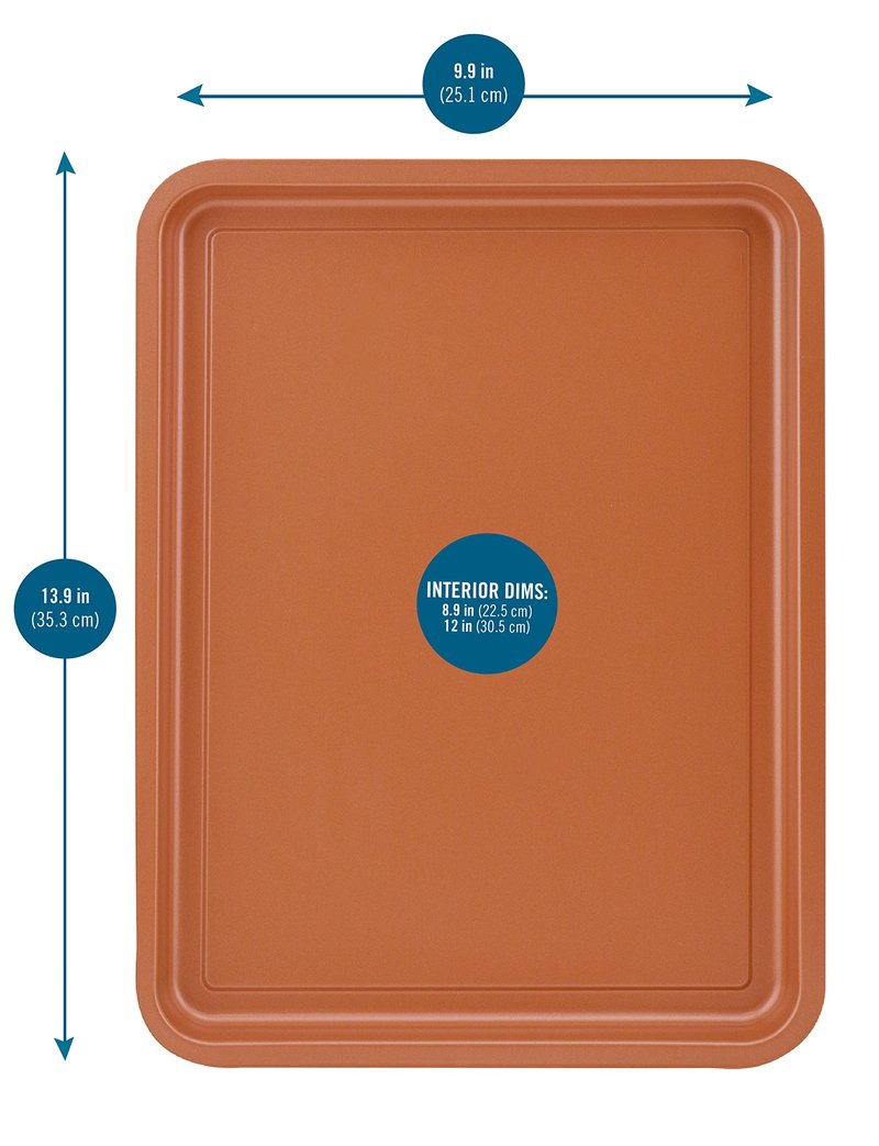 Baking with G&S Nonstick Crisper Basket with Baking Pan, Copper, 2 Piece Set, Durable and Easy to Use