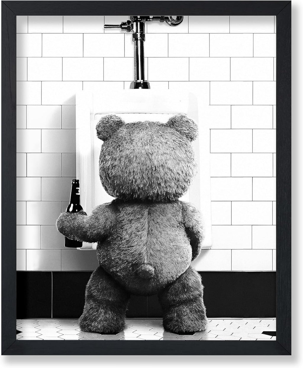 Poster Master Funny Teddy Bear Print - Humorous Wall Art for Bathroom & Nursery - 8x10 Unframed