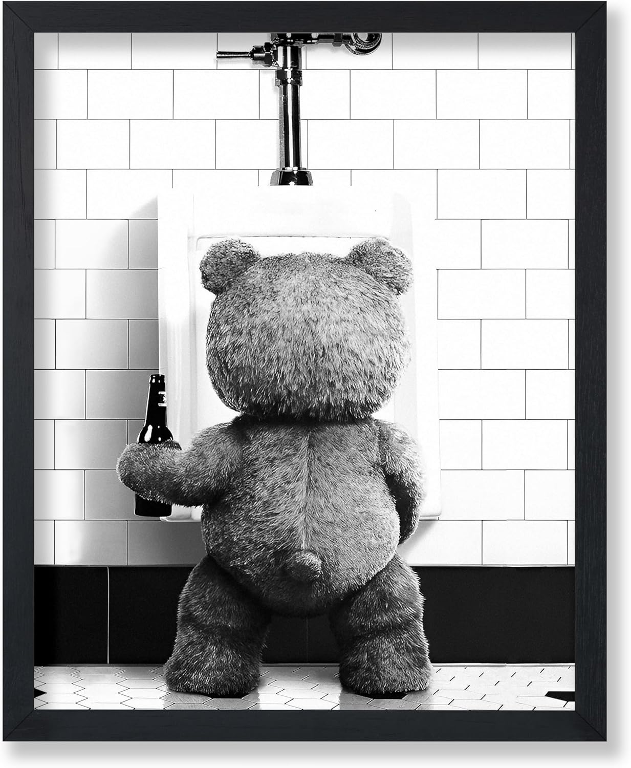 Poster Master Funny Teddy Bear Print - Humorous Wall Art for Bathroom & Nursery - 8x10 Unframed