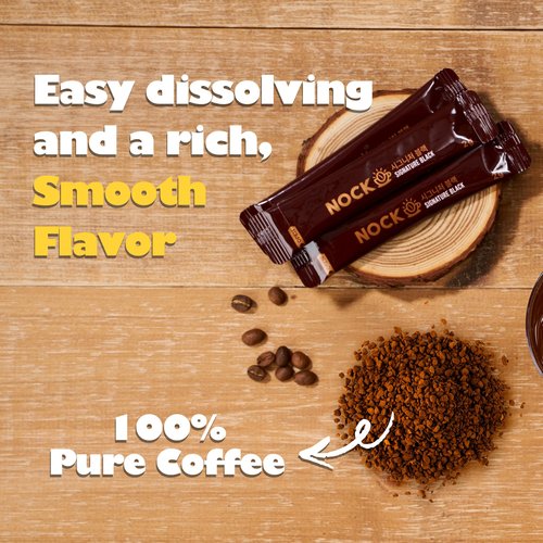 [Nokchawon] Korean Black Instant Coffee - Premium Dark Roast Coffee Sticks for Travel and Office - Sugar Free Zero Calorie Energy Boost for Daily Wellness - 20 Sticks