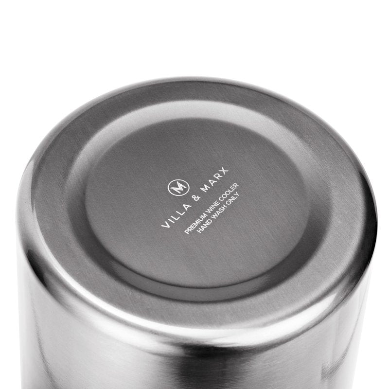 Villa & Marx Premium Champagne Bucket - Keeps 750ml Bottles Cold for Hours - Insulated White Wine Bottle Cooler Without Ice - Stainless Steel