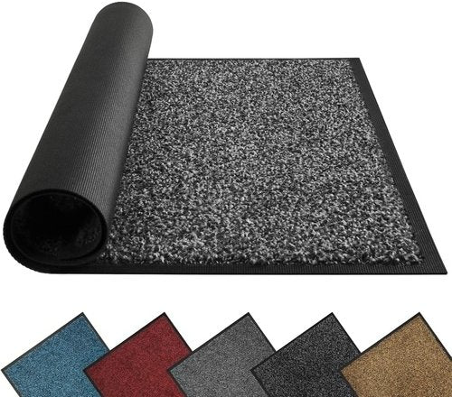 Mibao Front Door Mat - Non-Slip Waterproof Welcome Mat | Durable Machine Washable, 29.5" x 17", Grey
