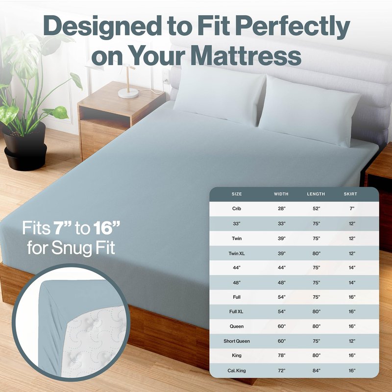 Superity Luxurious Hotel Quality RV Fitted Sheet 100% Cotton Ultra Soft, Skin-Friendly & Hypoallergenic Deep Pocket Fits 12 Mattress Easy Care & Snug Fit (RV Size 48 x 75)