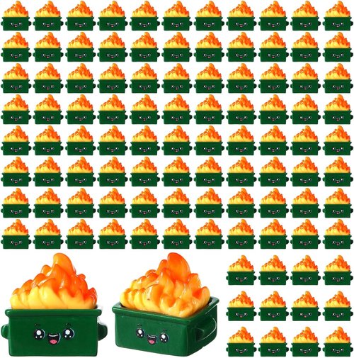 Lineshading Mini Dumpster Figurines - 100 Pcs Resin Trash Decor for Office | Funny Gifts for Coworkers & Teachers