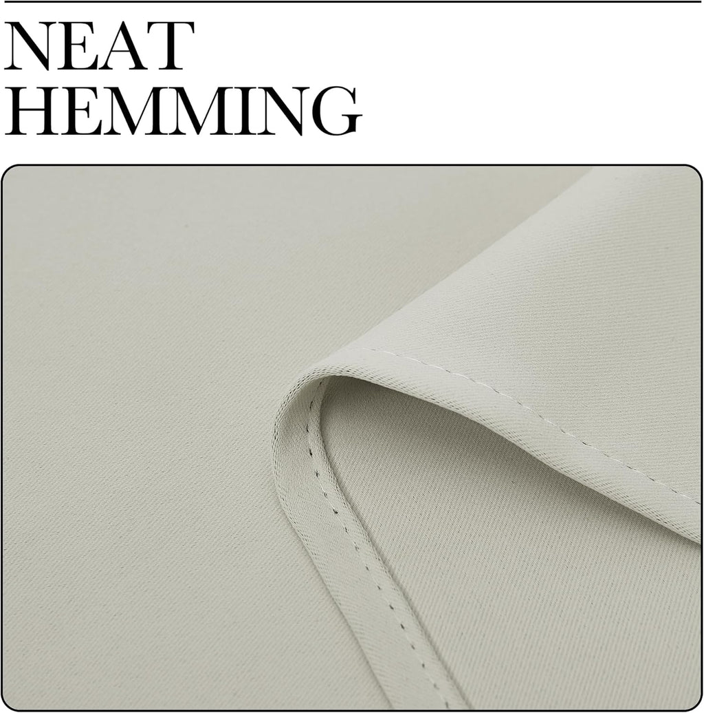 NICETOWN Thermal Insulated Grommet Curtains - Room Darkening Drapes for Bedroom | Bone White, 2 Panels, W42 x L63 inches