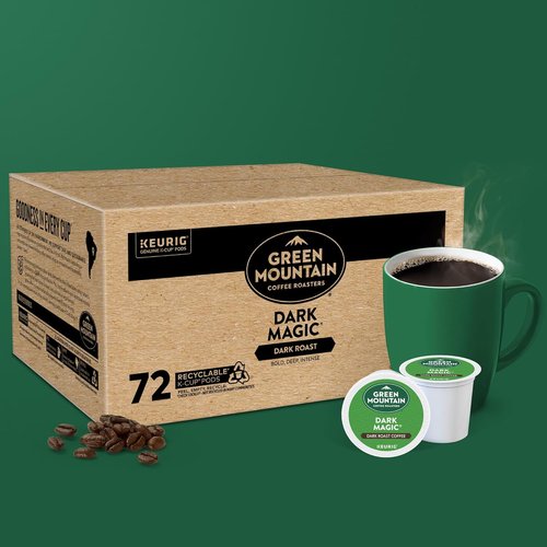 Green Mountain Coffee Roasters Dark Magic K-Cup Pods - Dark Roast Coffee, 72 Count for Rich Flavor