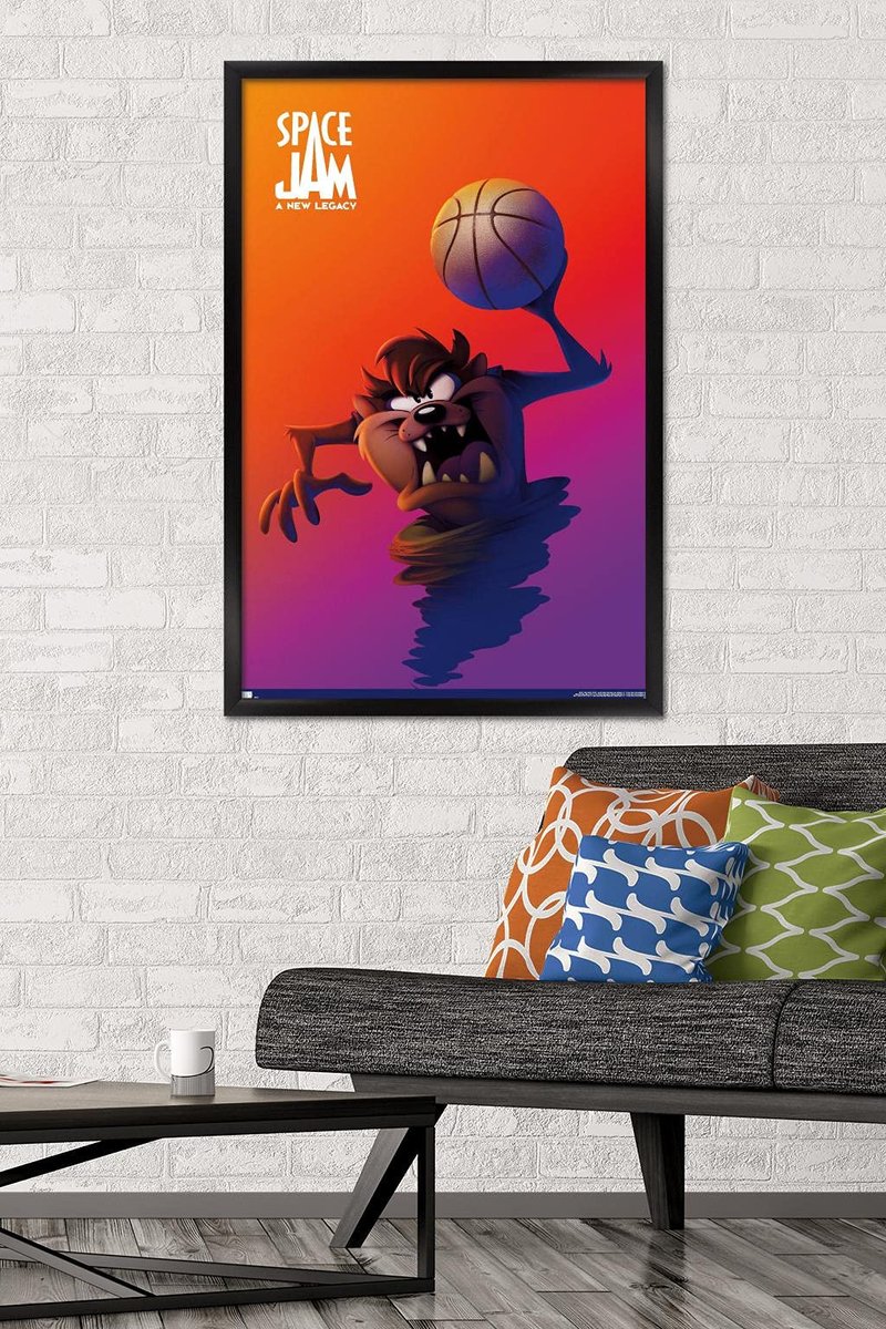 Trends International Space Jam: A New Legacy - Tasmanian Devil One Sheet Wall Poster, 34L x 22.4W, Black Framed Version