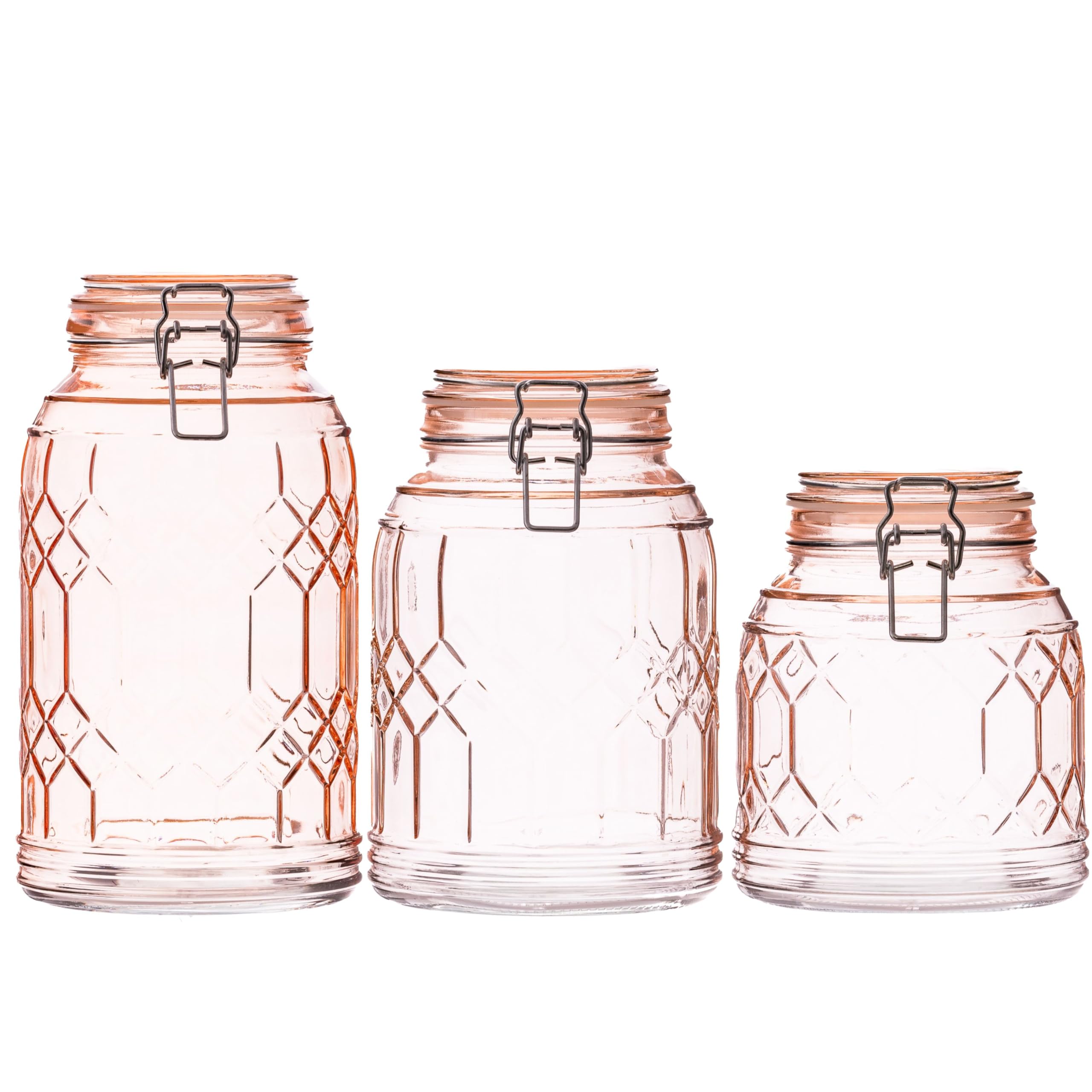 10 Strawberry Street Bleeker Glass Canister, Blush, Set of 3