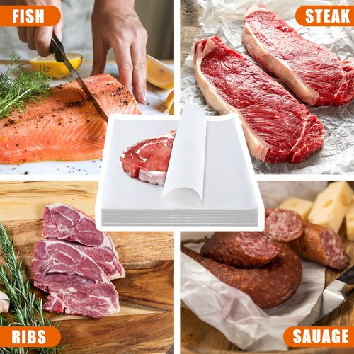 Sublimation White Butcher Paper Disposable Butcher Paper Sheets Square Meat Sheet Precut No Wax for Heat Press, Wrapping Meat, Art Project(100 Pieces,17 x 17 Inches)