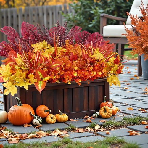 Alupssuc 48 Bundles Artificial Plants Outdoor, UV Resistant Fake Fall Flowers Ferns Stems Shrubs Faux Bushes Leaves Plastic for Indoor Outside Porch Garden Patio Window Office Entrance Bathroom Decor