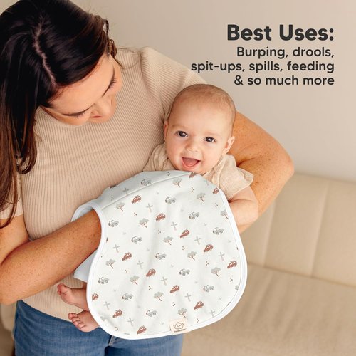KeaBabies Organic Cotton Baby Burp Cloths - Extra Large, Absorbent & Soft 4-Pack Set (Wilderness)