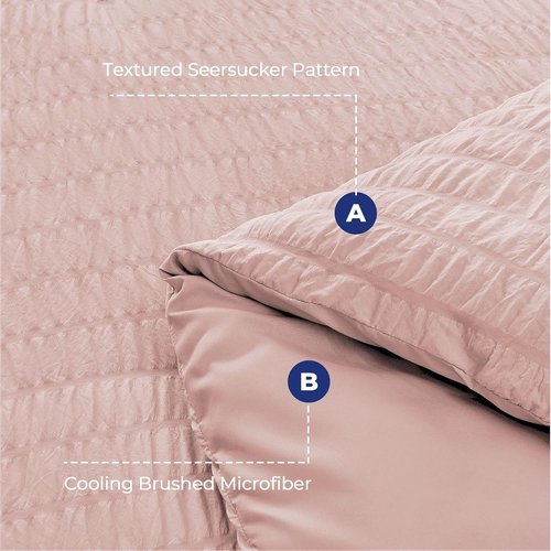 HYMOKEGE Rose Gold Queen Comforter Set - 7-Piece All-Season Luxury Bedding Set with Sheets & Pillowcases