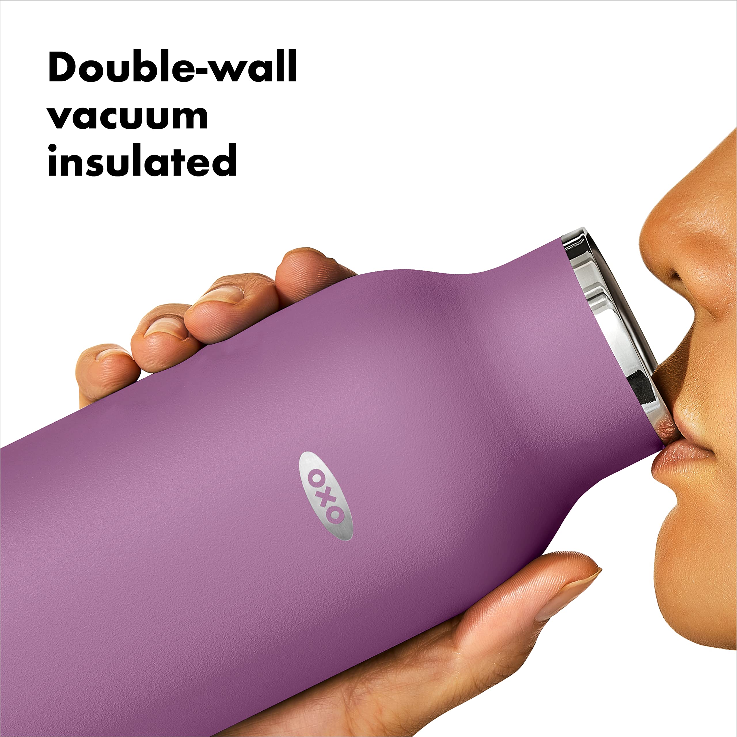OXO Strive 16oz Insulated Water Bottle with Standard Lid - Amethyst