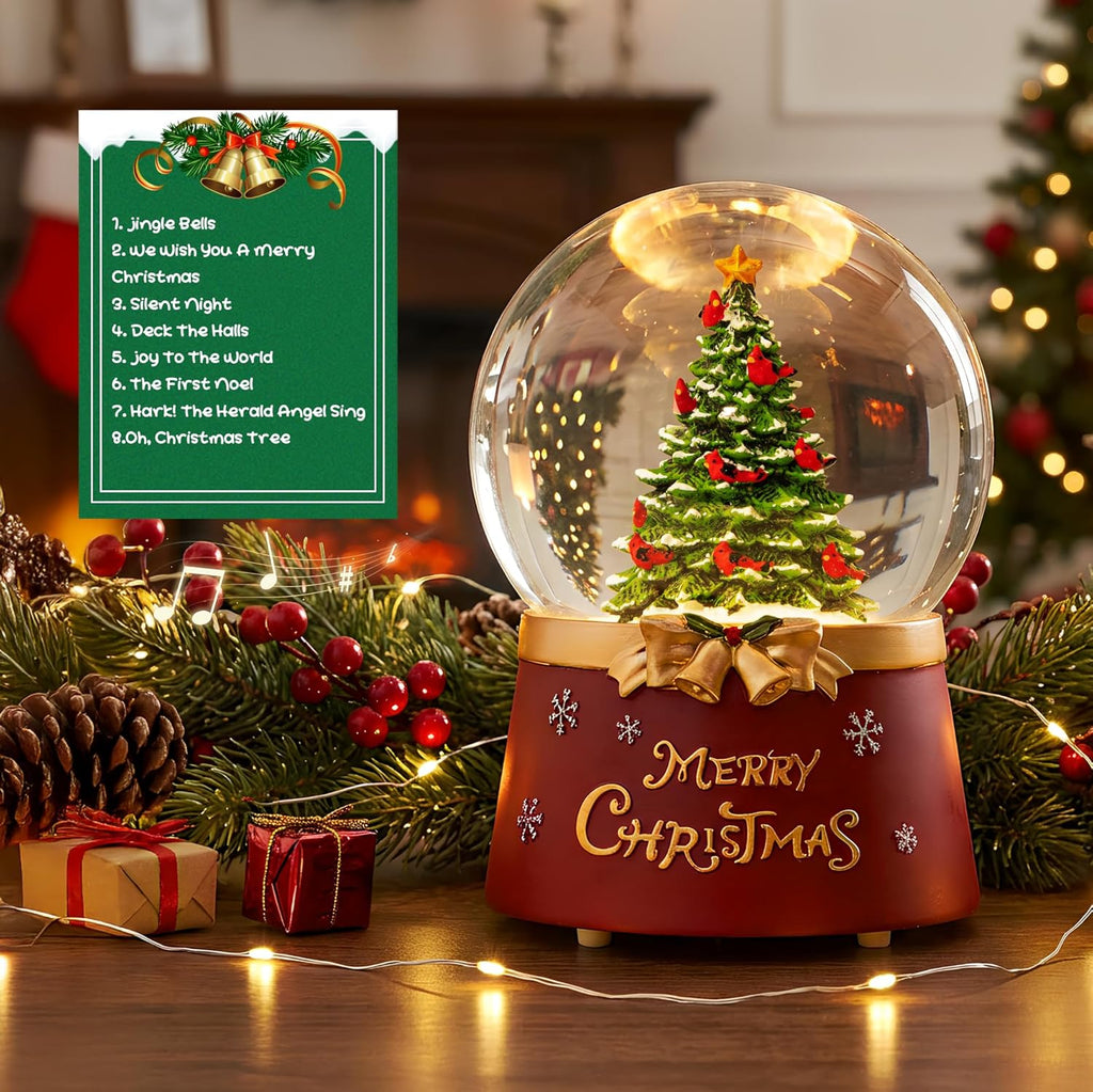 Regine Switzerland Christmas Snow Globe - Lighted Musical Decoration with Swirling Glitter | Perfect Holiday Gift