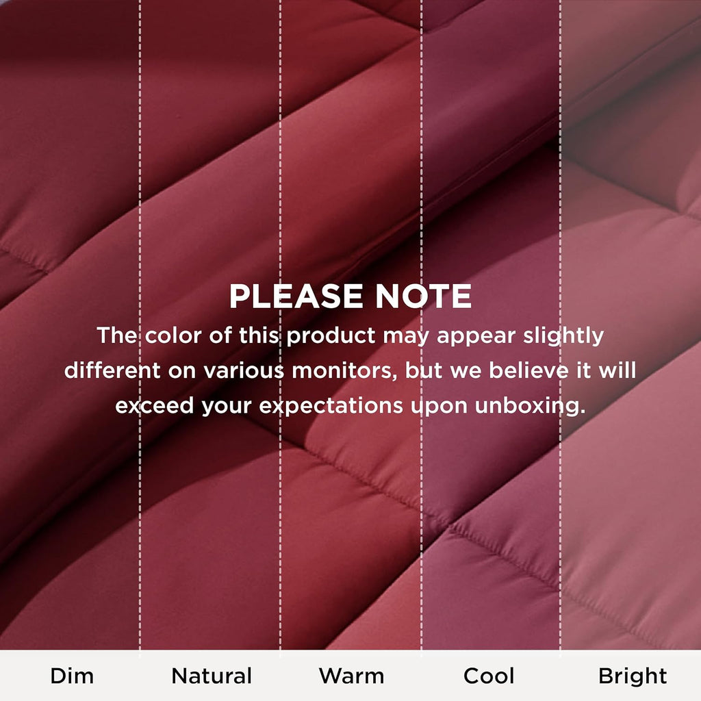 Bedsure Comforter Duvet Insert - All-Season Quilted Full Size Bedding Blanket, GentleSoft Down Alternative, 86 x 82 Inches, Red