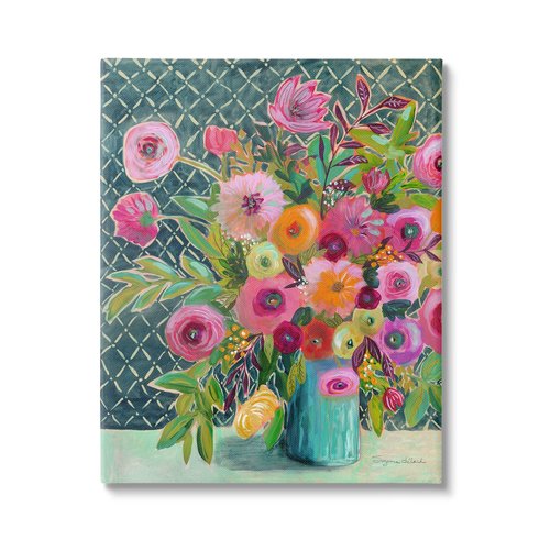 Stupell Industries Patterned Modern Flower Bouquet Canvas Wall Art, Design by Suzanne Allard