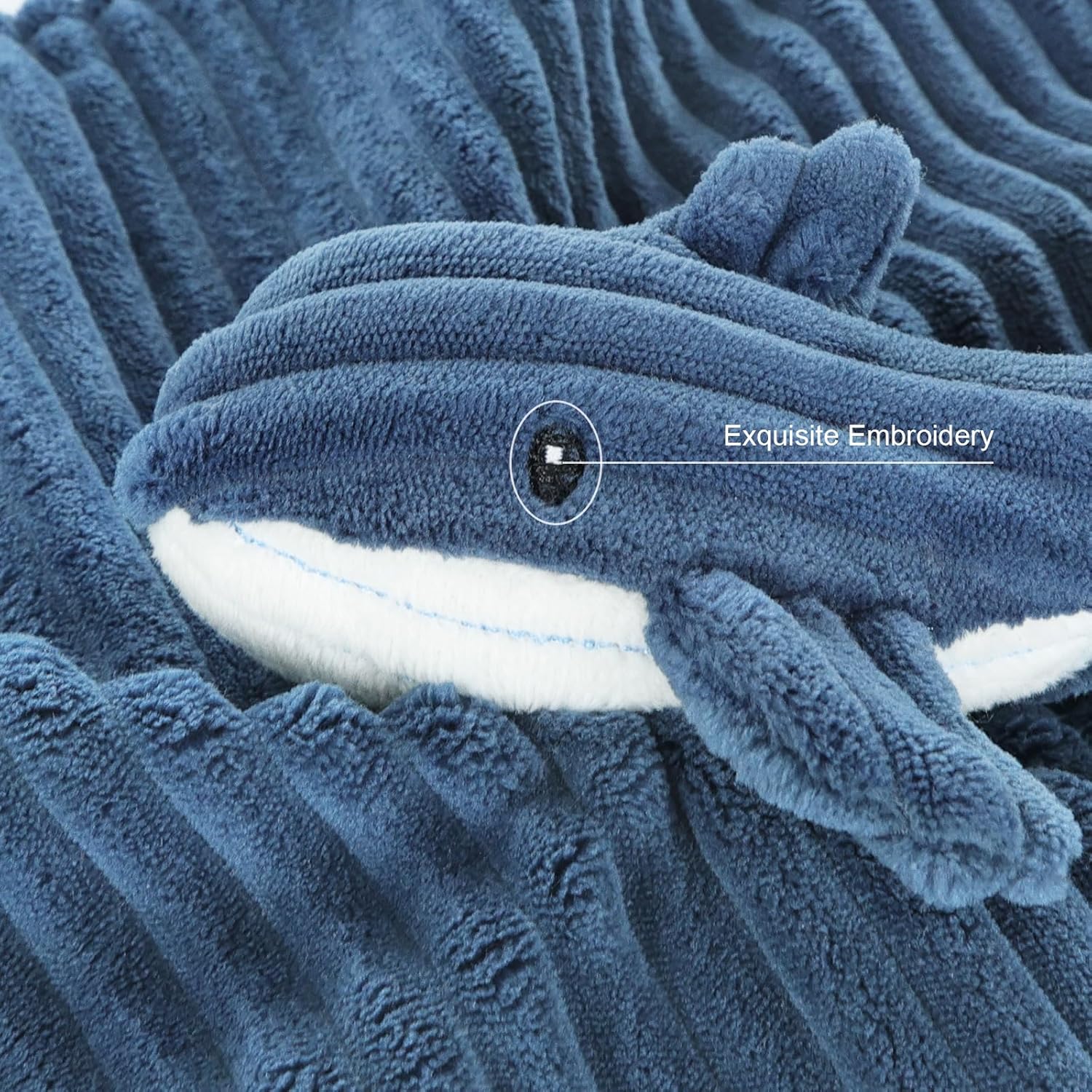 Skiennix Baby Security Blanket - Soft Whale Lovey for Newborns & Toddlers | 15-Inch Blue Snuggle Toy