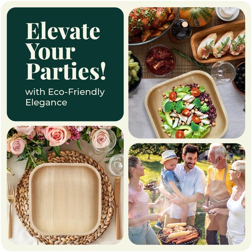 Palm Leaf Platters, 100% Compostable Disposable Eco-Friendly & Biodegradable Party Tableware, Best Alternative to Plastic,(14"x10" 30 Platers) by KoalaLove