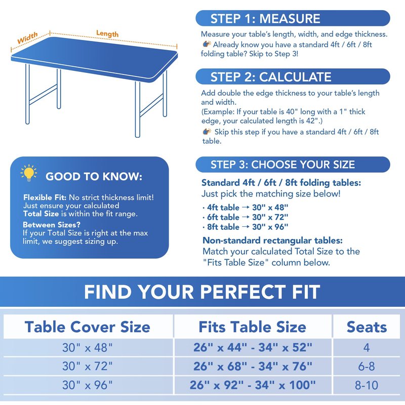 Enjoyidea Fitted Tablecloth for 6 Foot Rectangle Tables-4 Pack White Elastic Outdoor Picnic Table Cover-Spandex Stretch Folding Table Cloths 6 ft for Camping Dining Room Patio Kitchen Banquet Party