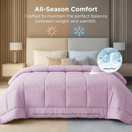 Bedsure Comforter Duvet Insert - Oversized King Size, GentleSoft Down Alternative, Light Purple, All Season 116x98 Inches
