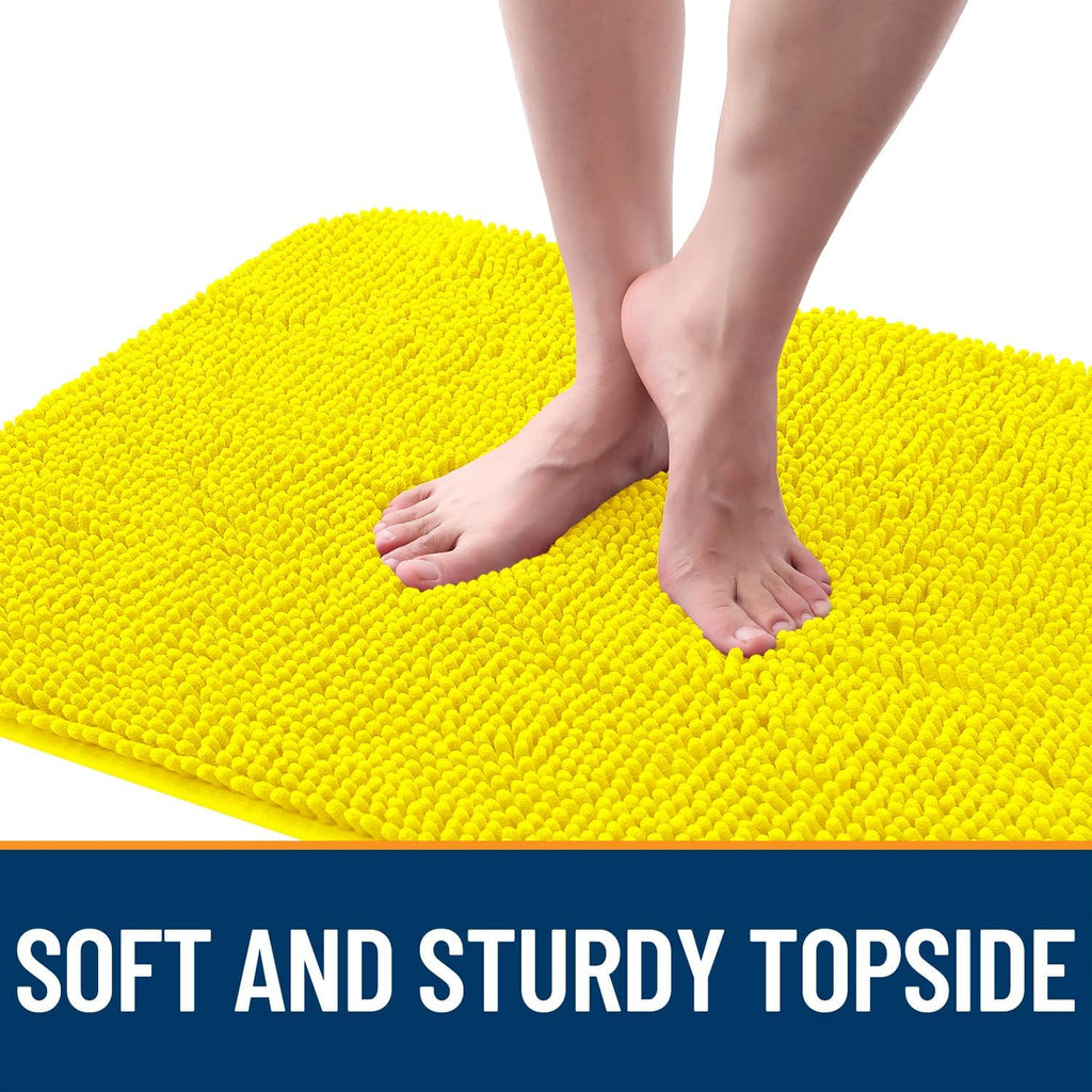 OLANLY Dog Door Mat - Absorbent Non-Slip Washable Doormat for Muddy Paws | 44x24 Lemon Yellow