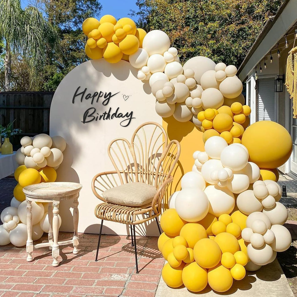 Mustard Yellow Balloons - 12-Inch Latex Party Balloons | 50-Pack for Thanksgiving & Baby Showers