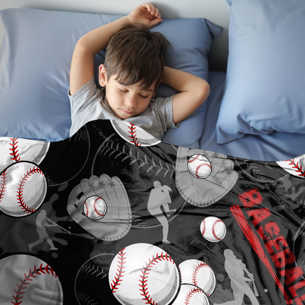 Baseball Blanket for Boys Kids, Baseball Gifts for Boys, Soft Baseball Room Decor Blanket Bedding 40x50 in