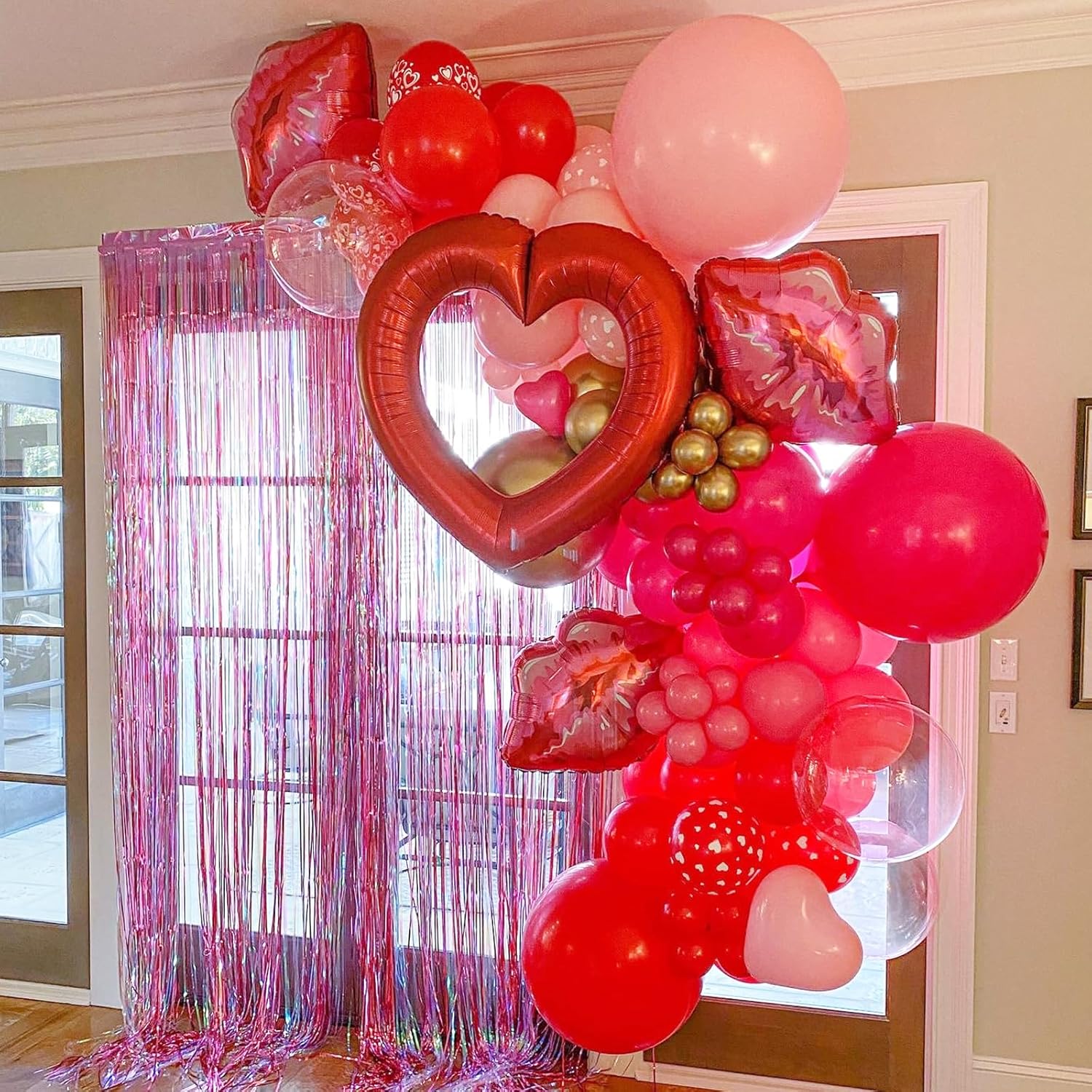 Voircoloria Red Balloon Garland Arch Kit - 90 Pack in Various Sizes for Valentine's Day, Weddings & Parties