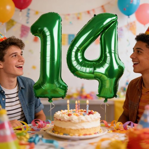 Large Dark Green Number 13 Balloon by [Brand Name] - 40 Inch Foil Party Decoration for Birthdays & Weddings