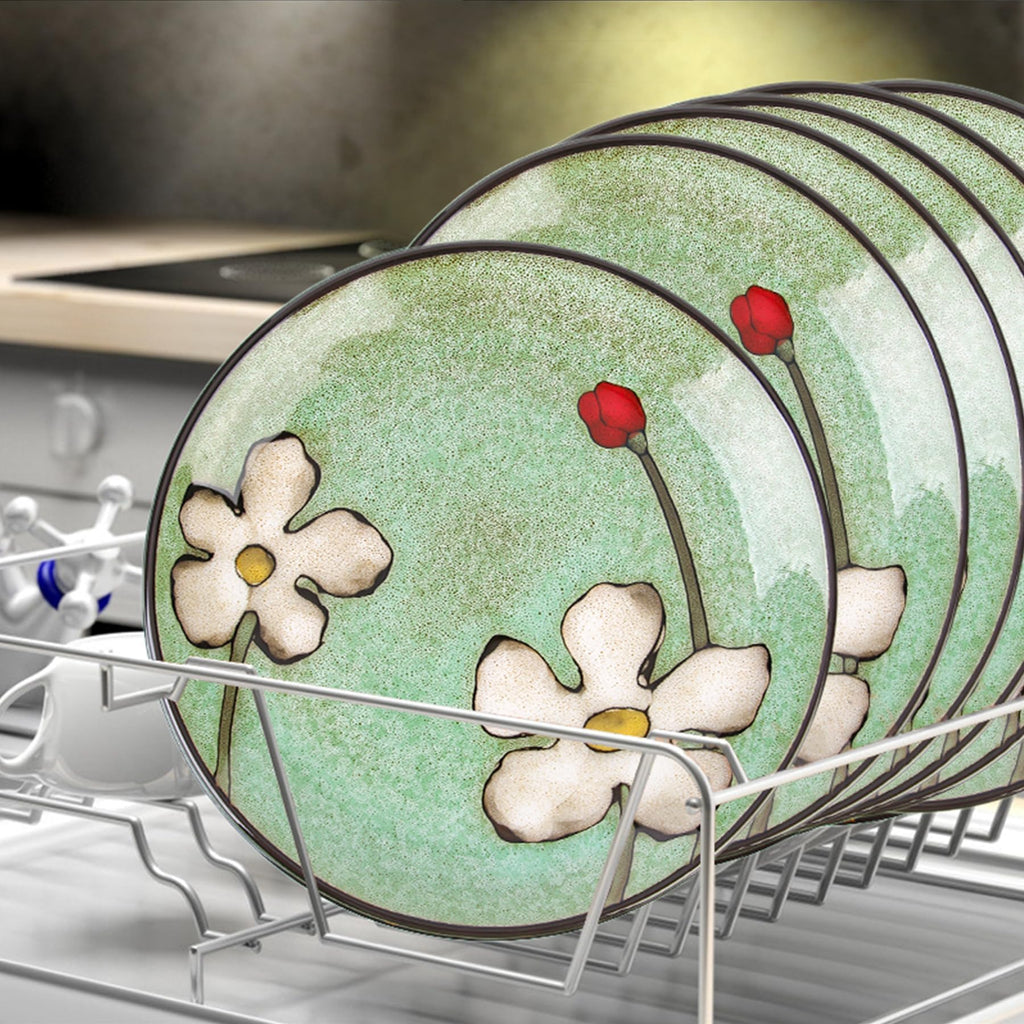 Soyestan Plates and Bowls Sets,12 Pieces Kiln Changed Glaze Ceramic Dinnerware Set,Dishes Set for 4,Highly Chip and Crack Resistant Modern Plate Set,Dishwasher & Microwave Safe (4 colors)