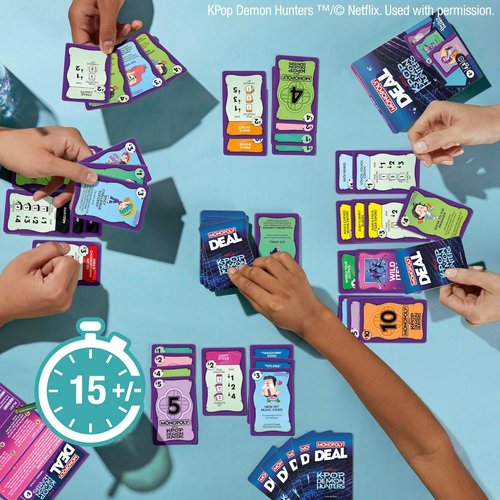 Monopoly Deal | Kpop Demon Hunters Card Game for 2-5 Players | Fun Family Game for Ages 8+ | 15 Min Playtime