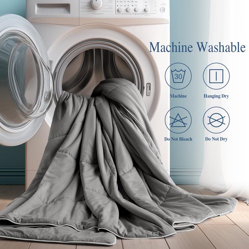 blunique Cooling Comforter Twin Size, Double-Sided Cooling Blanket for Hot Sleepers, Breathable Lightweight Comforter for Night Sweats, All Season Cool Blanket, Soft Cold Touch,(60"x90" Grey)