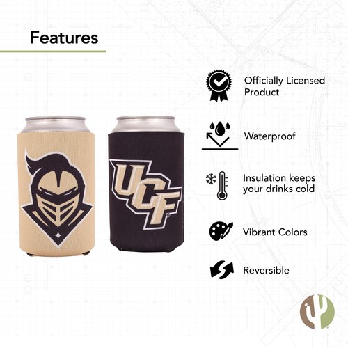 Desert Cactus University of Central Florida Can Insulator Beverage Cooler 2 Pack Foam Beverage Holder Knights UCF (2 Pack Can)