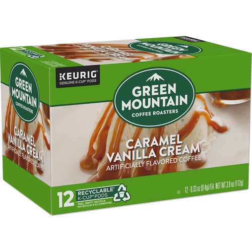 Green Mountain Coffee Roasters Caramel Vanilla Cream K-Cup Pods - Light Roast Coffee, 12 Count